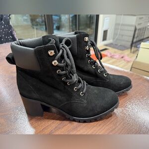 Grigiarancio Leather Italian made lug boots, lace up, sz9